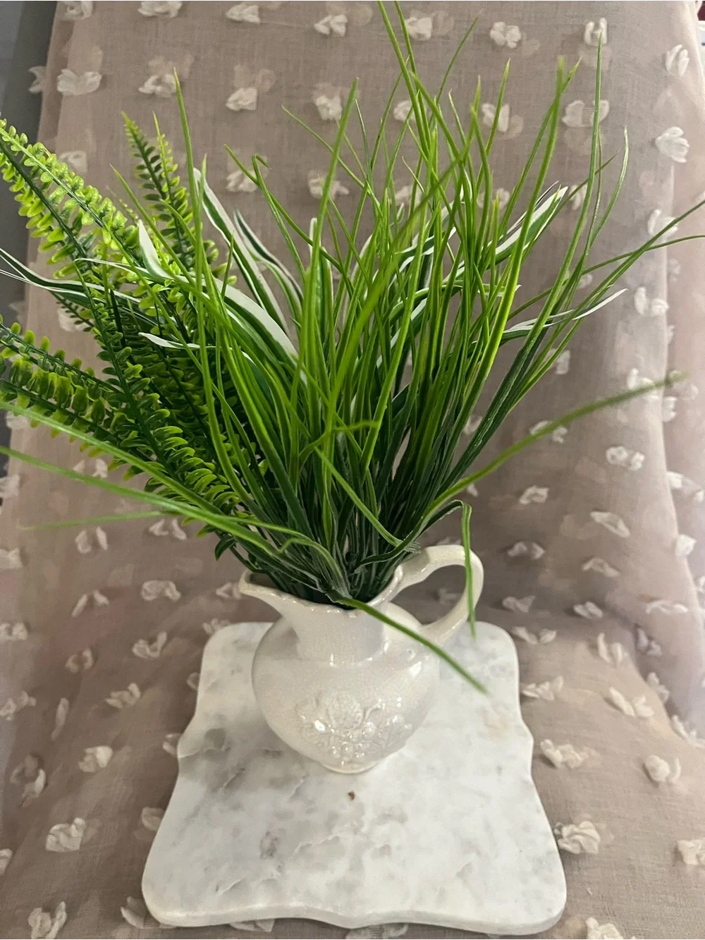 Artificial Green Fern, spider house plant flower Arrangement - Green -